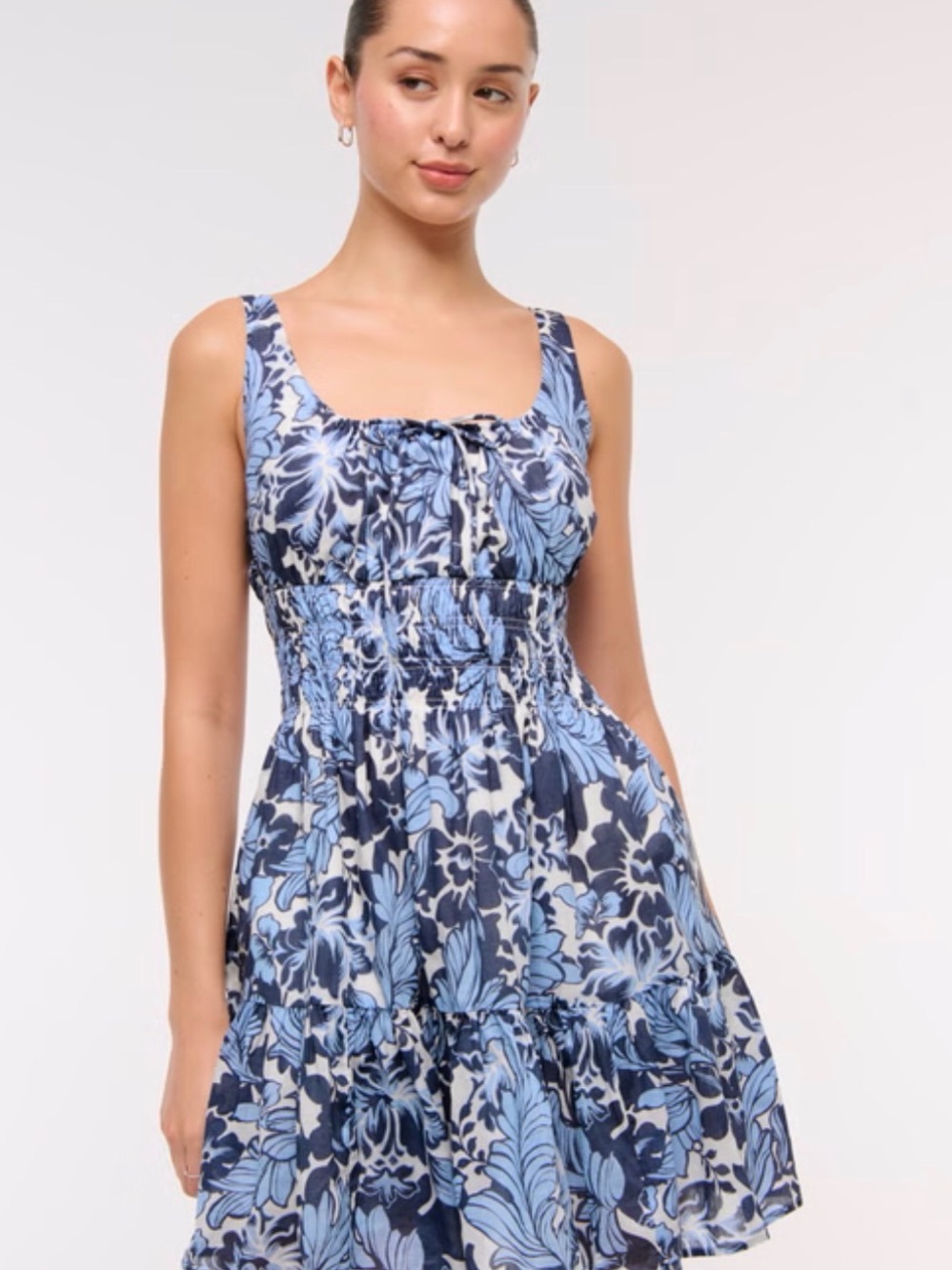 Anthropologie Smocked Tiered Mini Dress